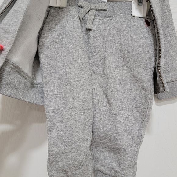 Kids Polo Sweat Suit, Grey, 9 Months - Picture 3 of 6